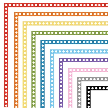 Rainbow Polka Dot Border: Clip Art, Page Border, and Vector Graphics