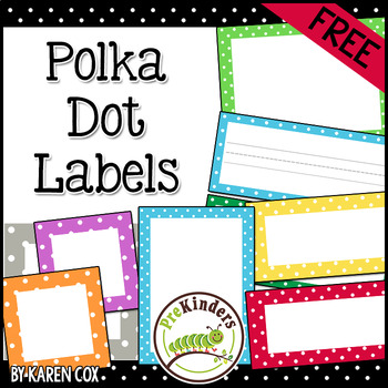 Preview of FREE Polka Dot Classroom Labels