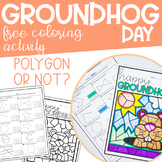 GROUNDHOG DAY Polygon Practice Coloring Activity FREE