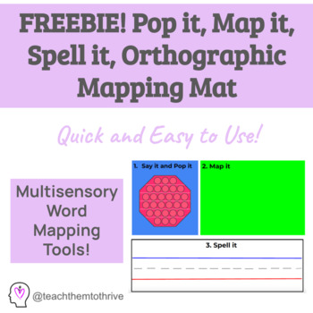 Preview of FREE!! Pop it, Map it, Spell it Orthographic Mapping Mat