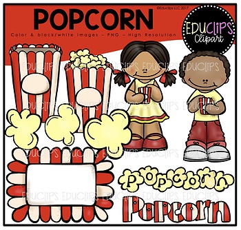 Preview of FREE Popcorn Clip Art Bundle {Educlips Clipart}