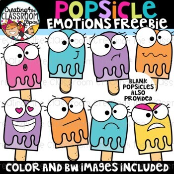 Preview of FREE Popsicle Emotions Clipart {Creating4 the Classroom}