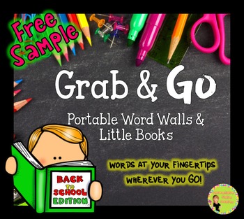 Preview of Free School Word Walls, Back to School Words, Portable Word Walls