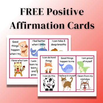 Preview of FREE Positive Affirmation Cards | Growth Mindset