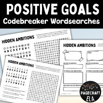 Preview of Coded Cryptogram Wordsearches for Creative Positive Goal-Setting