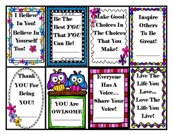 FREE Positive Notes For Students by Andrea Mason TpT