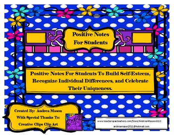 Preview of FREE Positive Notes For Students
