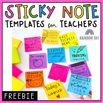 Preview of FREE Sticky Note templates for teachers