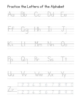 FREE Practice the Alphabet and Numbers by Ina Kirsten | TPT