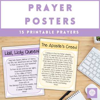 FREE Prayer Posters | Printable by Catholic Education Creations | TPT