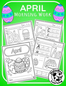 Preview of FREE | Pre-K & Kinder | APRIL Morning Work | ABCs and Numbers 1-10