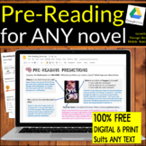 FREE Pre-Reading Activities for ANY novel (Digital & Print)
