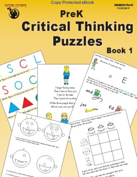 Preview of FREE PreK Collection eBook of Fun Quick Critical Thinking Brain-Building Puzzles