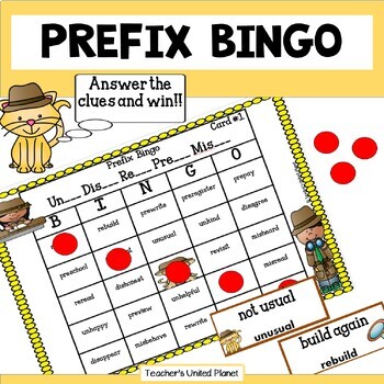 Preview of FREE Prefix Bingo - Science of Reading Games/Activities + Easel