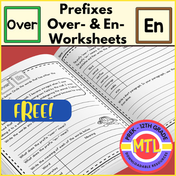 Preview of FREE Prefixes Over- and En- Worksheets