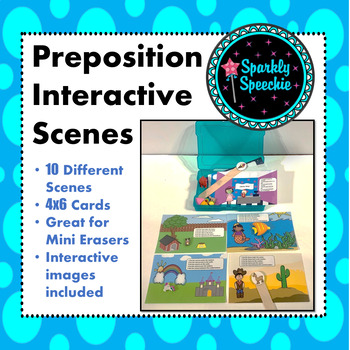 Preview of FREE Preposition Interactive Scenes 4x6 cards Low Prep