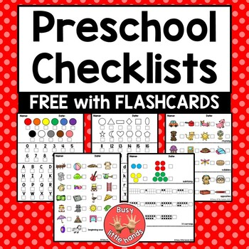 Preview of FREE Preschool Checklists for Preschool & Special Education