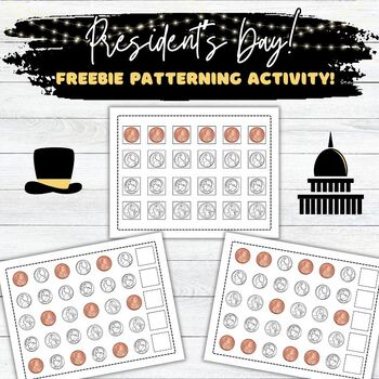 Preview of FREE President's Day Patterning Activity | Preschool Math Center