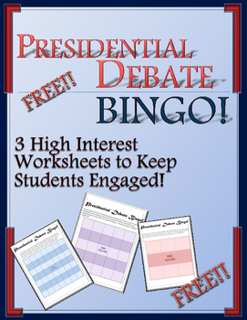 Preview of FREE Presidential Debate Worksheets -- FREE Presidential Debate Bingo!