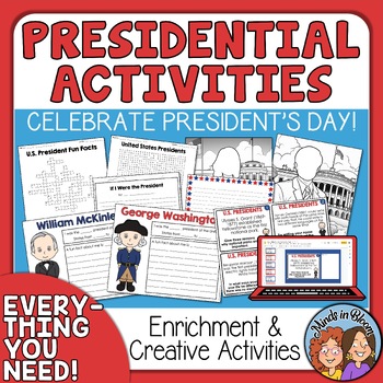 Preview of Presidents Day Activities - Presidents Day Writing - If I Were President