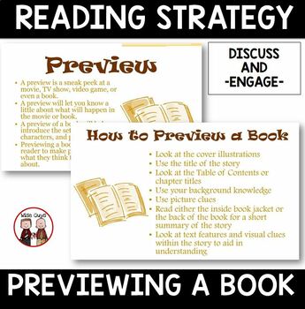 Preview of Previewing a Book Activity