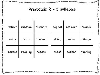 free prevocalic vocalic r tic tac toe by a scoop of speech tpt