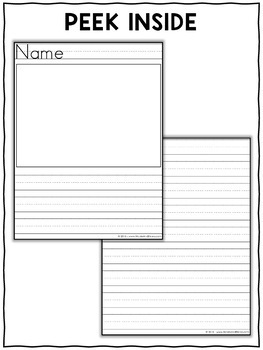 Kindergarten writing paper with picture box