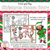 FREE Print and Play Christmas Dance Party Math Game