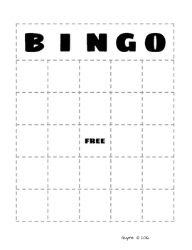 FREE Printable Bingo Cards by Lynne's Lessons | Teachers Pay Teachers