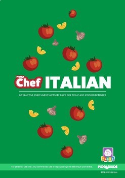 Preview of FREE (Eng/ Math) Italian Food Activity Pack for Preschoolers