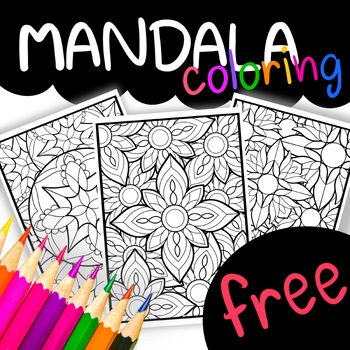 Preview of FREE Printable Mandalas Coloring Pages for Kids, Teens and Everyone