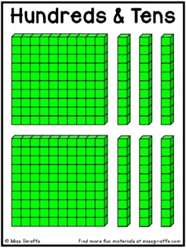 Preview of FREE Printable Math Manipulatives Free Place Value Blocks Hundreds Tens and Ones