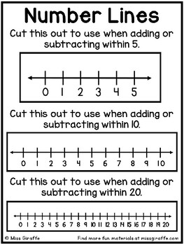 Preview of FREE Printable Number Lines to 20, Number Lines to 10, and Number Lines to 5