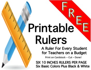 printable rulers teaching resources teachers pay teachers