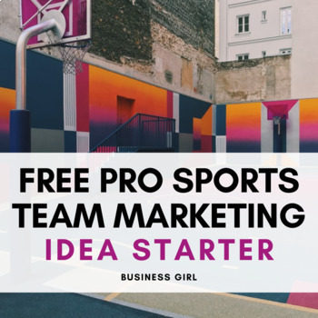 Preview of FREE Pro Sports Team Marketing Idea Starter