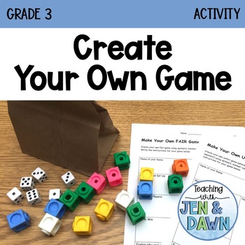 Preview of FREE Probability - Create Your Own Game (Grade 3 Activity)