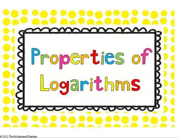 Preview of FREE Properties of Logarithms Posters