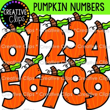 Preview of FREE Pumpkin Numbers Clipart {Fall Clipart}