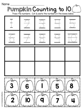 Free Pumpkin Numbers Worksheet Fall Printables For Kindergarten Math Pre K
