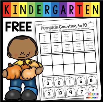 Preview of FREE Pumpkin Numbers Worksheet - Fall Printables for Kindergarten Math - Pre-K