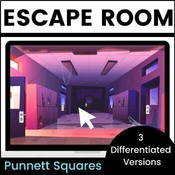 Preview of FREE Punnett Squares Practice - A Digital Escape Room Activity for Biology