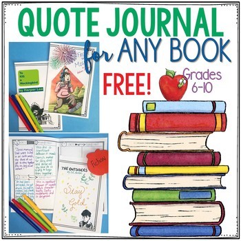 Preview of FREE! Quote Journal/Log for ANY Book, Short Story, or Drama