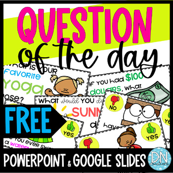Preview of FREE Question of the Day Slides l Digital Question of the Day Google Slides PPT