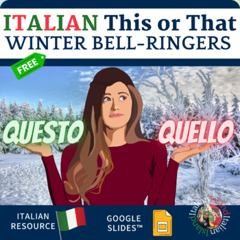 Preview of FREE Questo o Quello Italian WINTER This or That Bell-ringers on Google Slides™ 