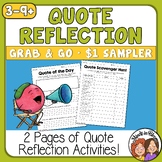 Quote Reflection Worksheets Activities to Analyze Famous Q