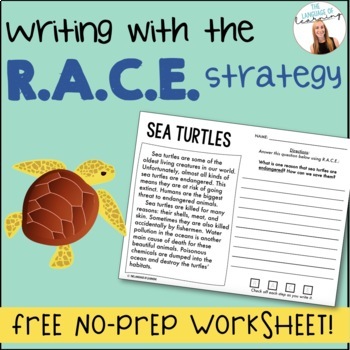 Preview of FREE RACE Strategy Writing Worksheet - Reading Comprehension, Test Prep - EASEL