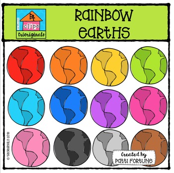Preview of FREE RAINBOW Earth {P4 Clips Triorignals Digital Clipart}
