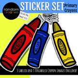 FREE! RC Sticker Set: Primary Crayons Clip Art
