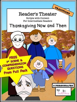 Preview of FREE READERS' THEATER SCRIPT THANKSGIVING NOW AND THEN (1st SCENE FREE)