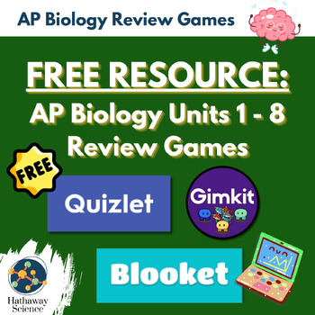 Preview of FREE RESOURCE: AP Biology review games: quizlet, blooket, and gimkit